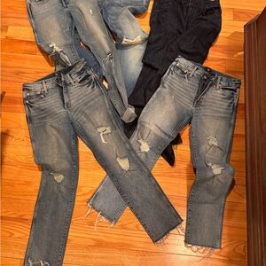 5 pairs of Women's Blue Flare & Wide Leg Jeans:7 for all mankind, gap, Zara